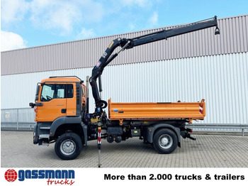 Tipper, Crane truck MAN TGA 18.310 4x4 BL, Winterdienstausttattung, Kran: picture 2