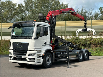 New Hook lift truck, Crane truck MAN TGS 26.470 6x2 Abrollkipper + Kran EPSILON: picture 3