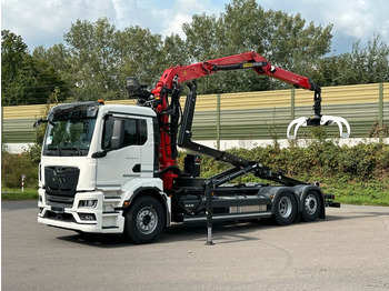 New Hook lift truck, Crane truck MAN TGS 26.470 6x2 Abrollkipper + Kran EPSILON: picture 4