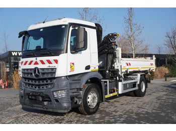 Tipper, Crane truck MERCEDES-BENZ Arocs 1833 / 87,000 km!!! / Hds HIAB X-DUO 128 B-2 / three-sided tipper: picture 3