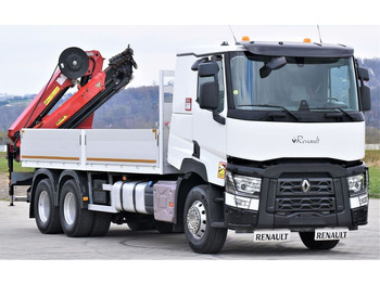 Crane truck, Dropside/ Flatbed truck Renault C 460 * HMF 1510 K6 + FUNK * 6x4: picture 4