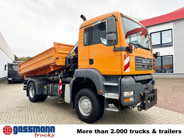 Tipper, Crane truck MAN TGA 18.310 4x4 BL, Winterdienstausttattung, Kran: picture 12