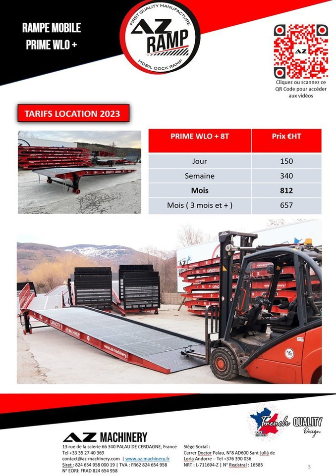 New Loading ramp **RENTAL** AZ RAMP-PRIME PRIME WLO + 8 .  Industrial Mobil Loading Ramp: picture 9