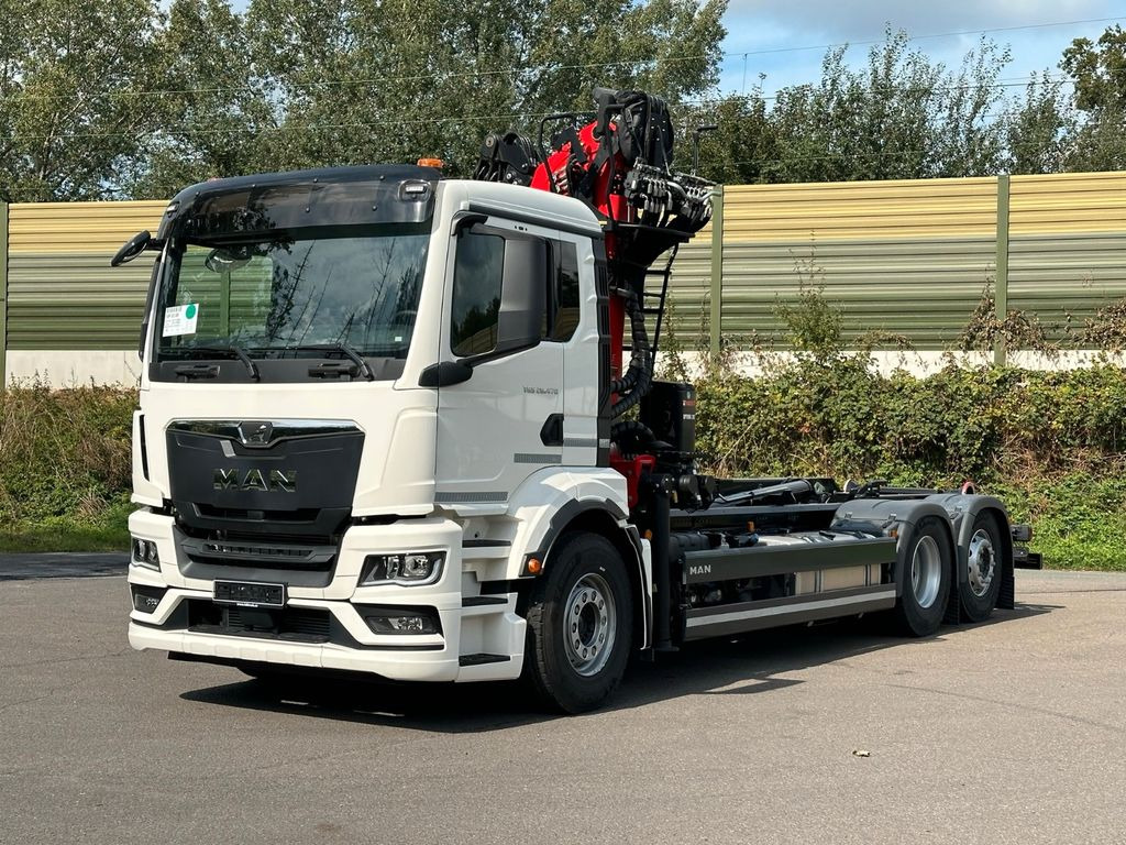 New Hook lift truck, Crane truck MAN TGS 26.470 6x2 Abrollkipper + Kran EPSILON: picture 11