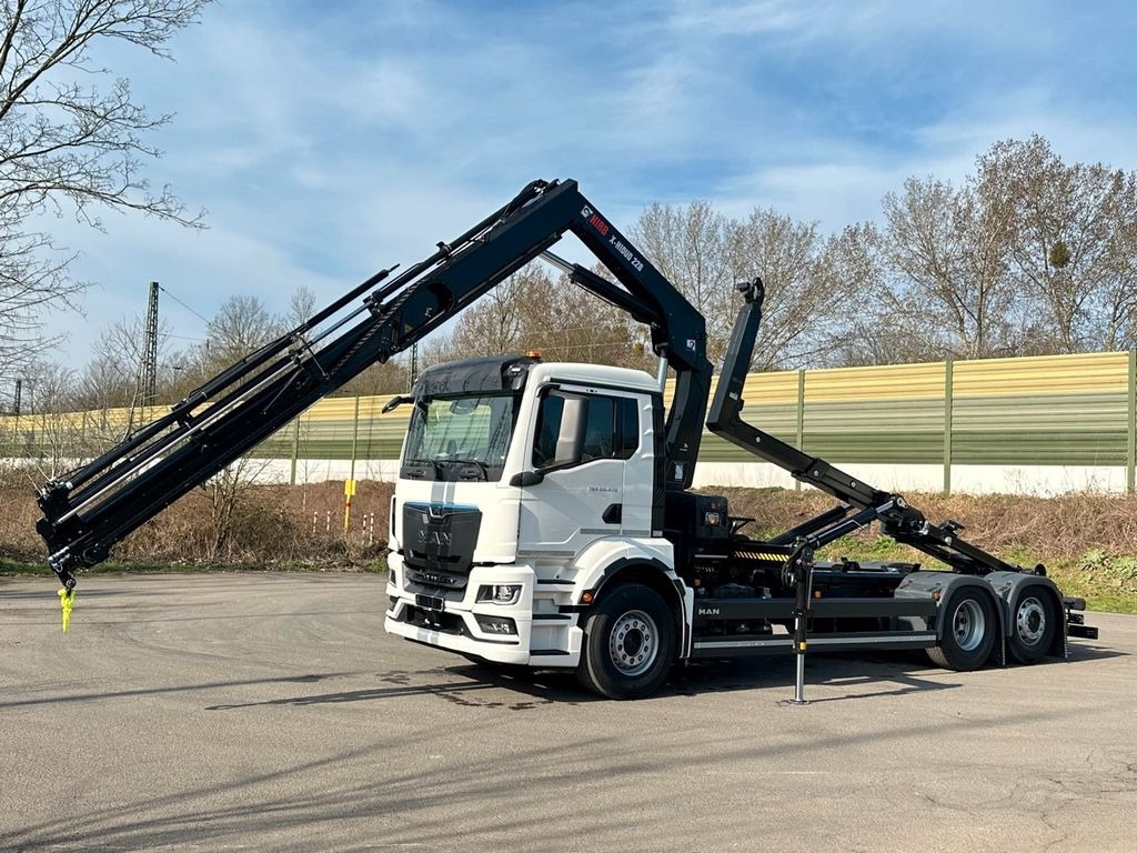 New Hook lift truck, Crane truck MAN TGS 26.470 6x2 Abrollkipper + Kran Hiab 228-4: picture 12