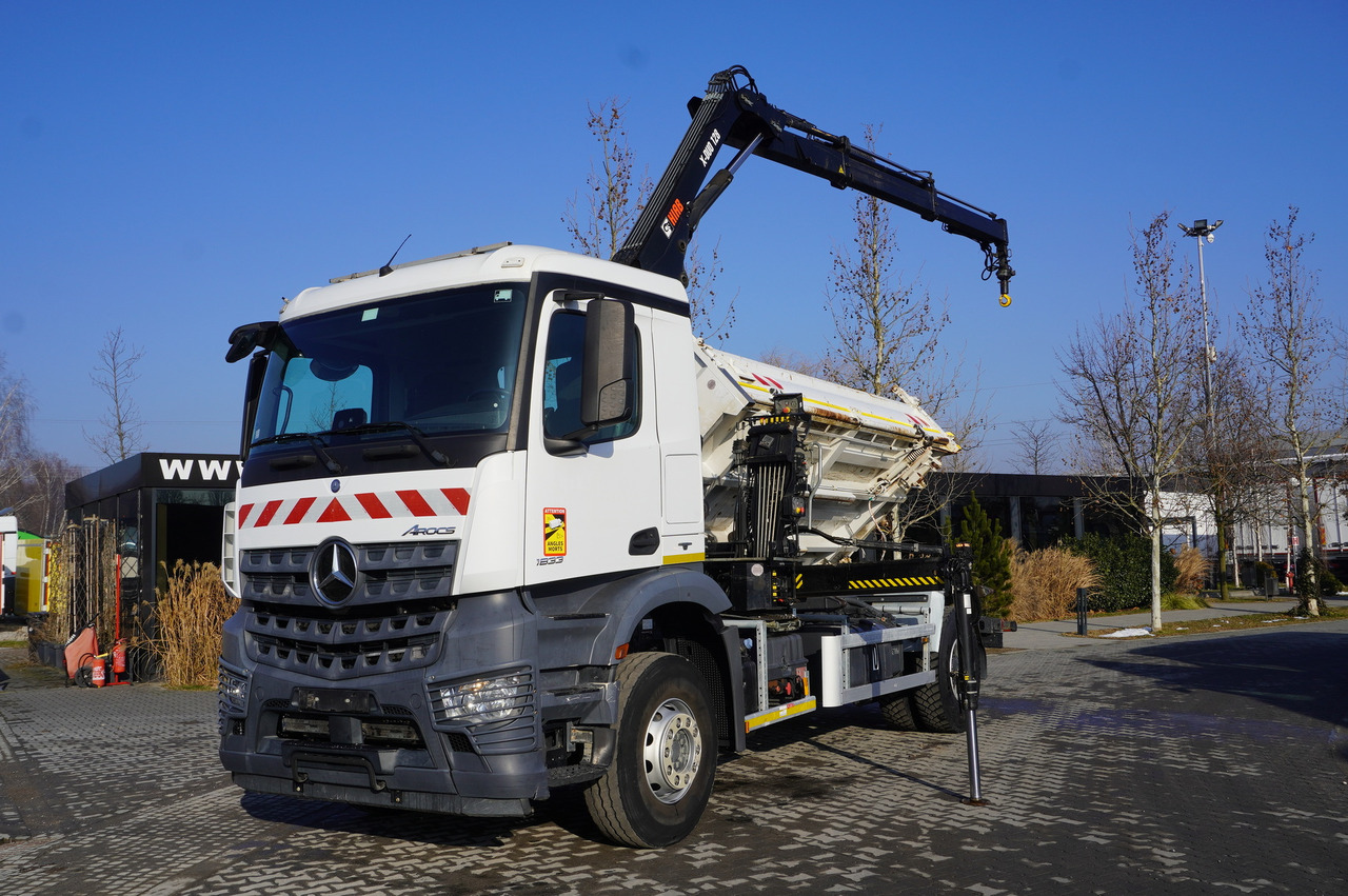 Tipper, Crane truck MERCEDES-BENZ Arocs 1833 / 87,000 km!!! / Hds HIAB X-DUO 128 B-2 / three-sided tipper: picture 27