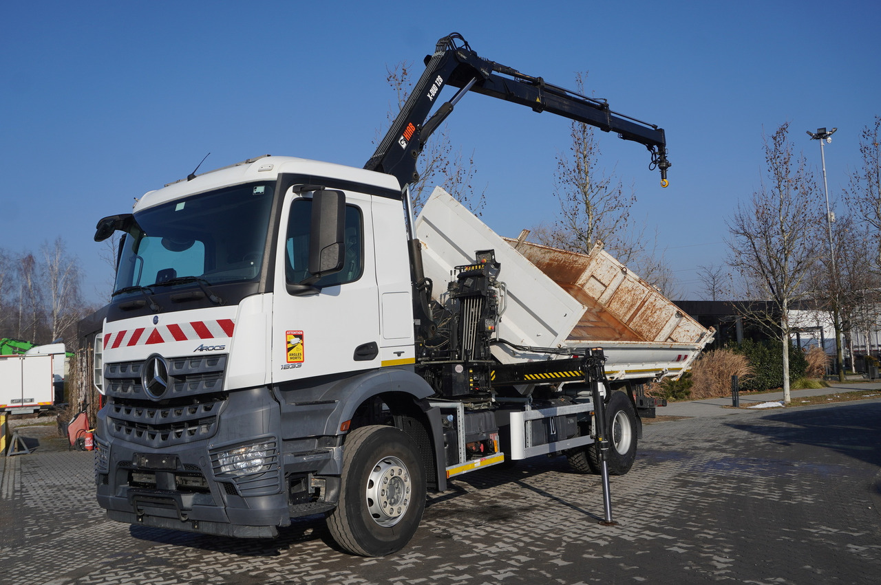 Tipper, Crane truck MERCEDES-BENZ Arocs 1833 / 87,000 km!!! / Hds HIAB X-DUO 128 B-2 / three-sided tipper: picture 26