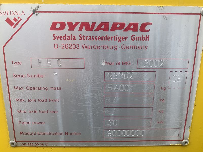 Asphalt paver Dynapac F 5 C (110298): picture 7