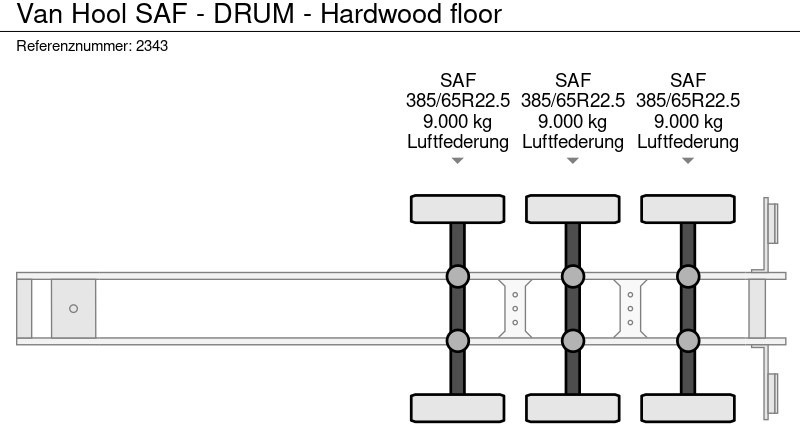 Dropside/ Flatbed semi-trailer Van Hool SAF - DRUM - Hardwood floor: picture 18