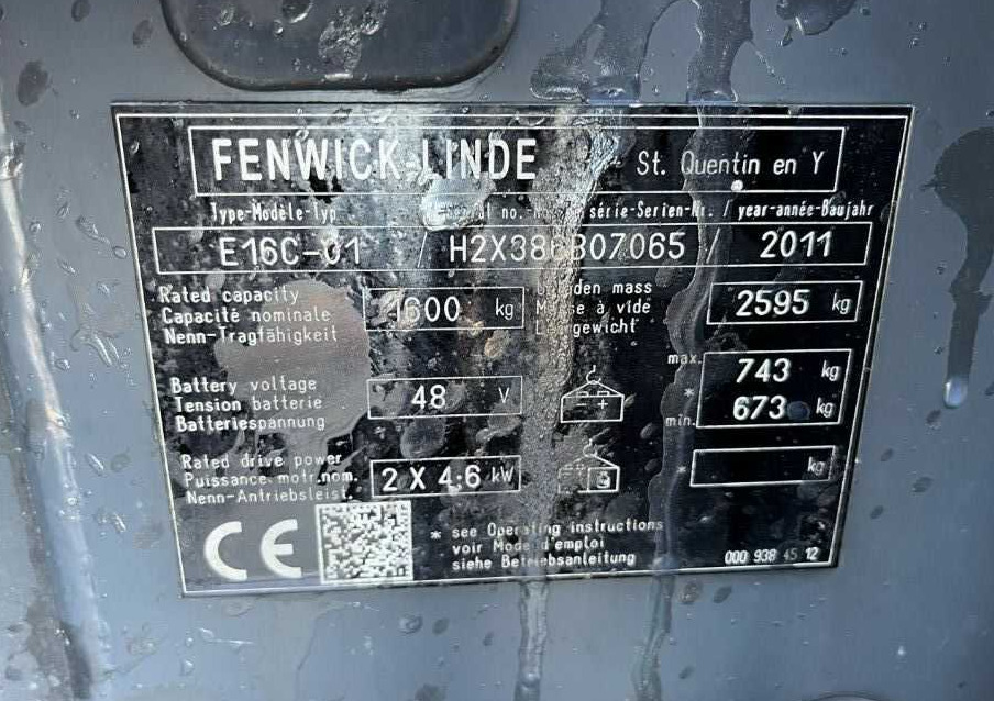 Electric forklift Linde E16C: picture 9