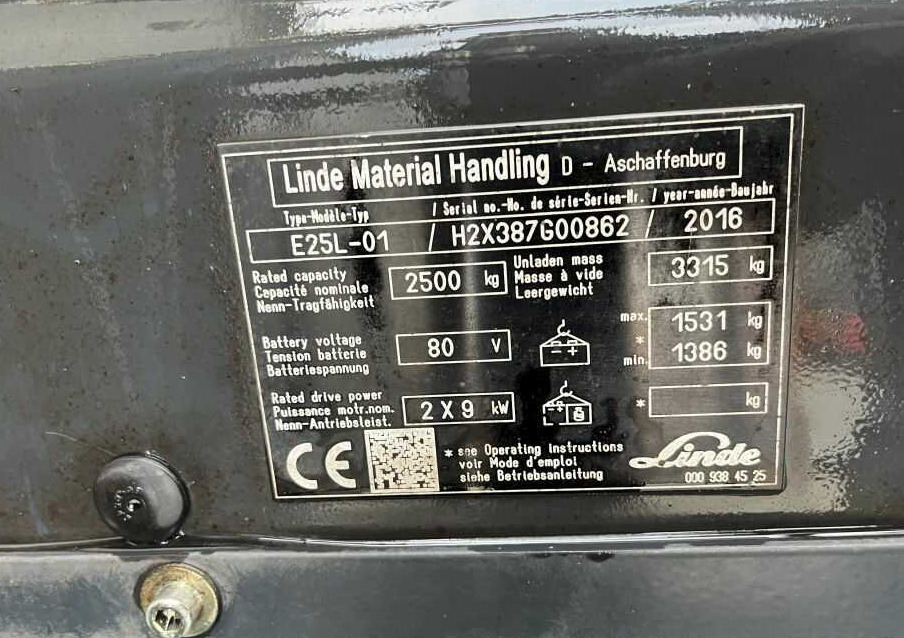 Electric forklift Linde E25L-01: picture 8