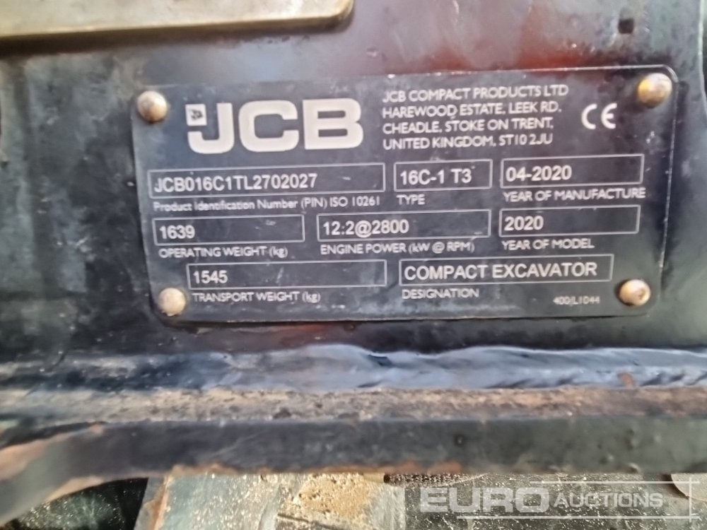 Mini excavator 2020 JCB 16C-1: picture 37